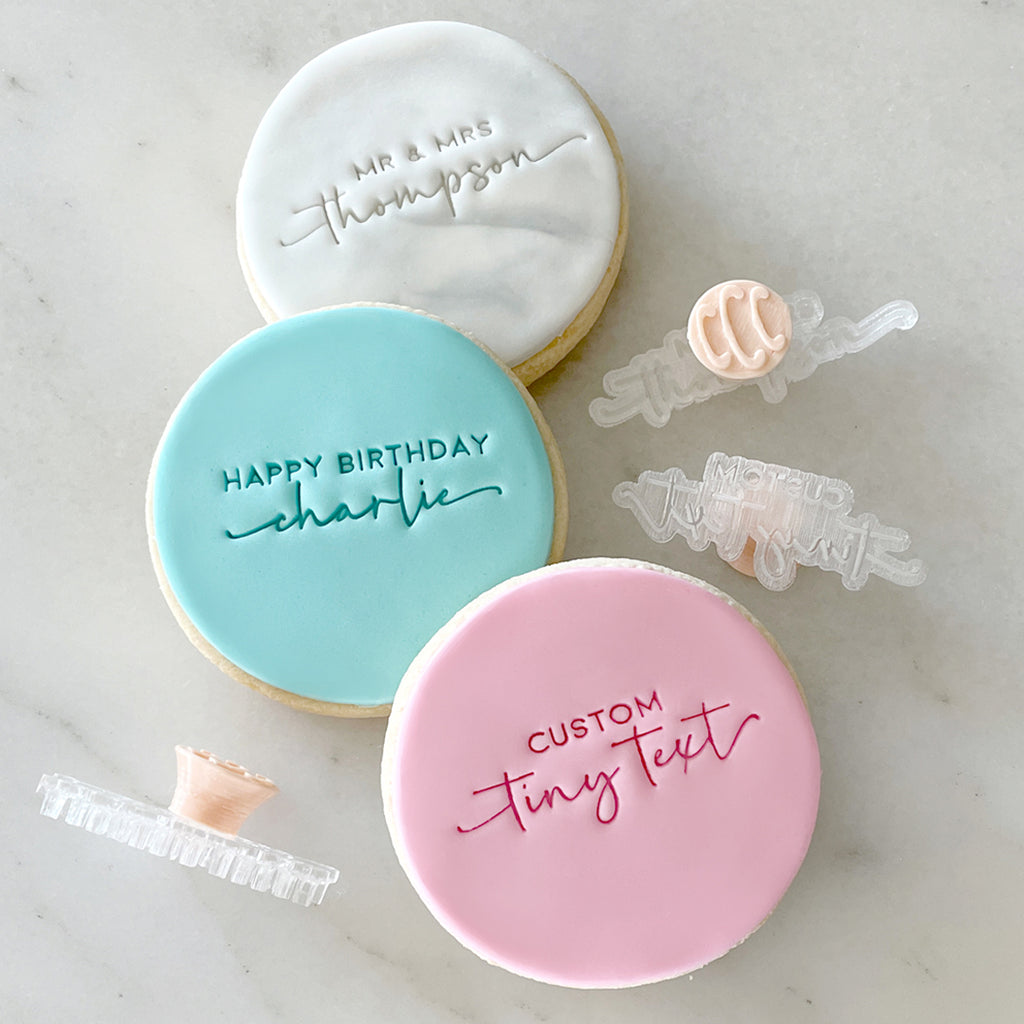Custom Text Cookies Custom Tiny Text Stamp (Little Biskut) | Custom Cookie Cutters