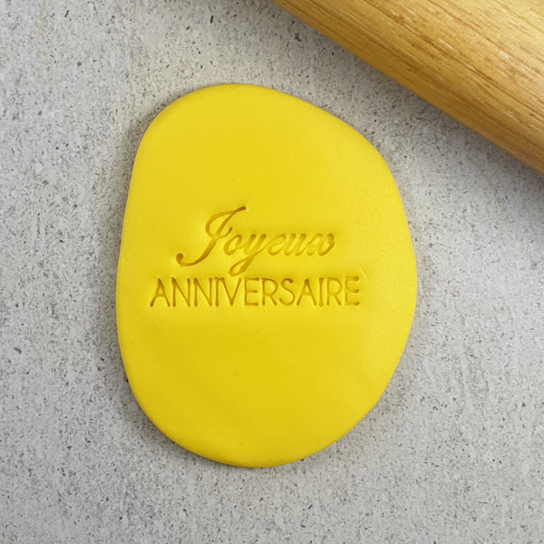 Joyeux Anniversaire (Happy Anniversary) Embosser French