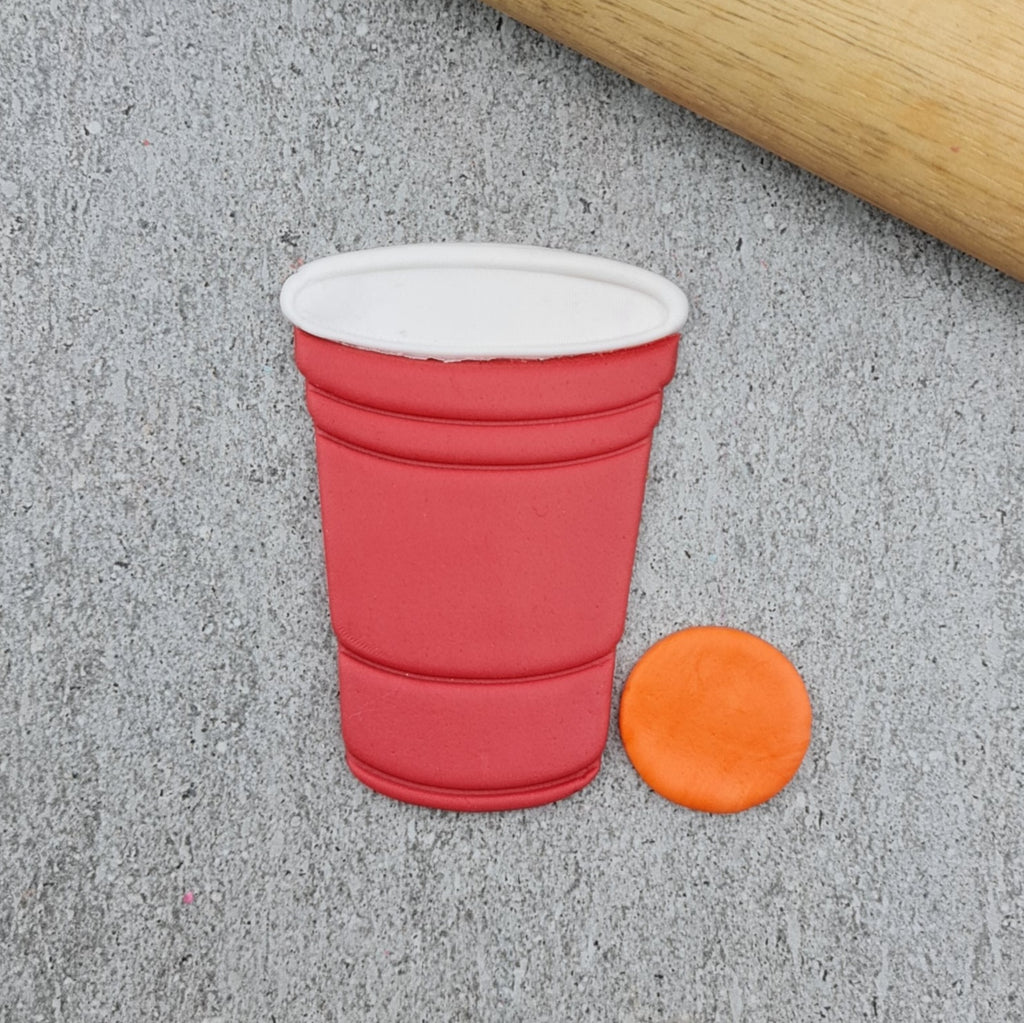 Beer Pong (Red Cup & Ball) Cutter and Embosser Set | Custom Cookie Cutters