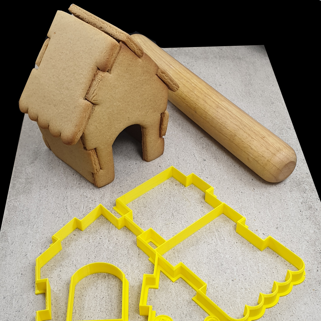 Interlocking Gingerbread House (Cutter Only) | Custom Cookie Cutters