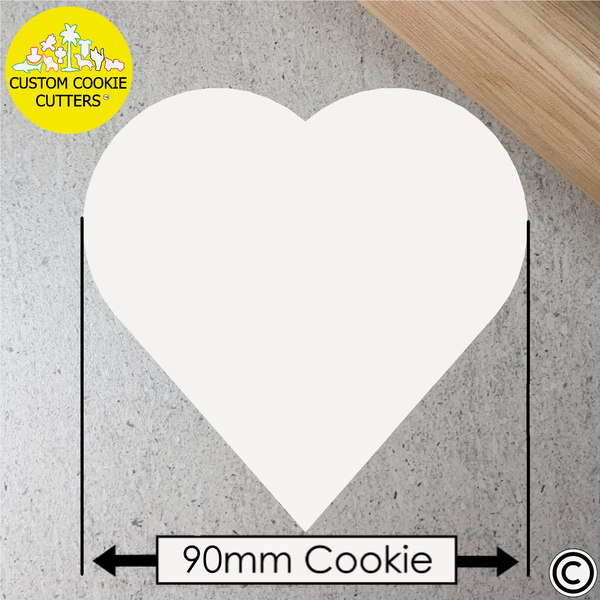 Large 90mm Custom Heart Cookie Embosser/ Debosser