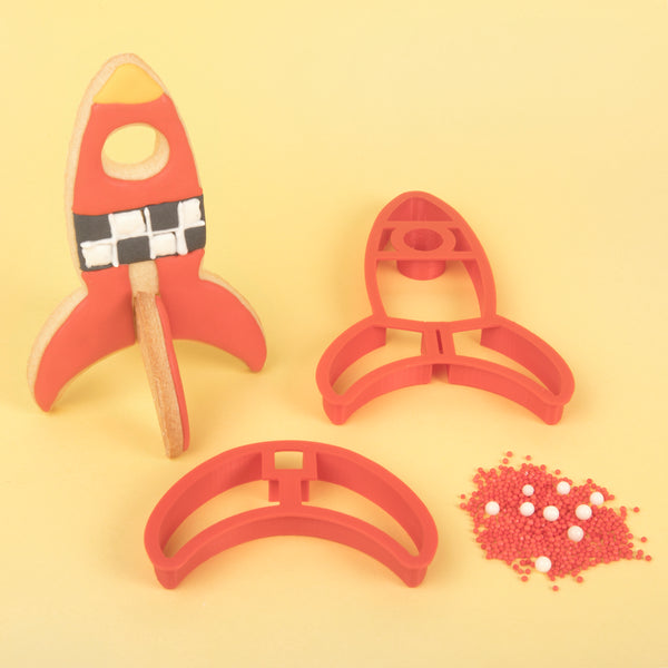 Rocket 3D Standing Cookie Cutter