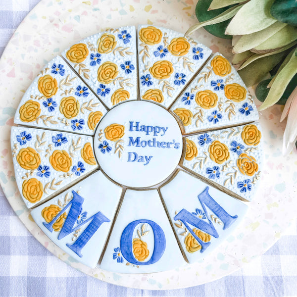 Mum Floral Platter Cutter & Debosser Set (Bikkie Smalls)