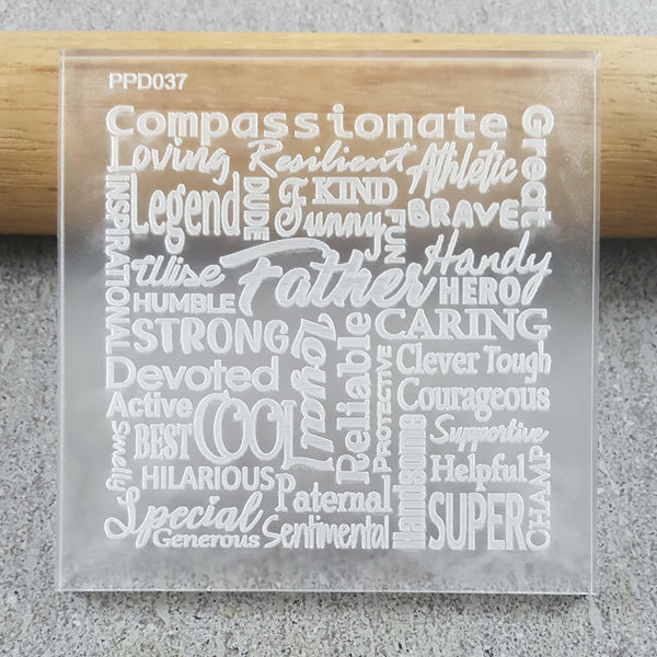 Father Text Collage Pattern Plate