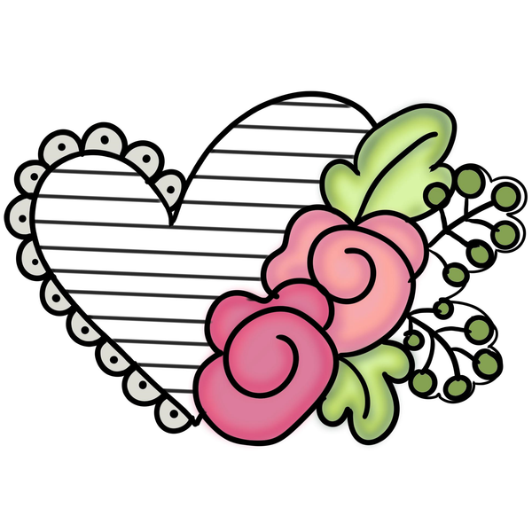Ruffle Floral Heart