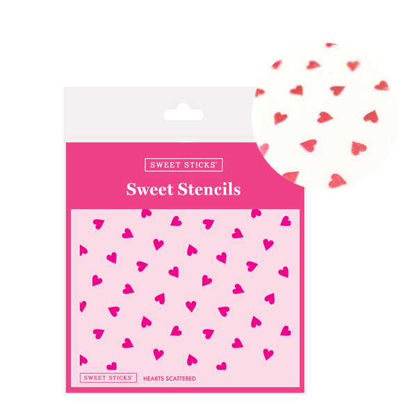 Hearts Scattered Stencil (Sweet Sticks)