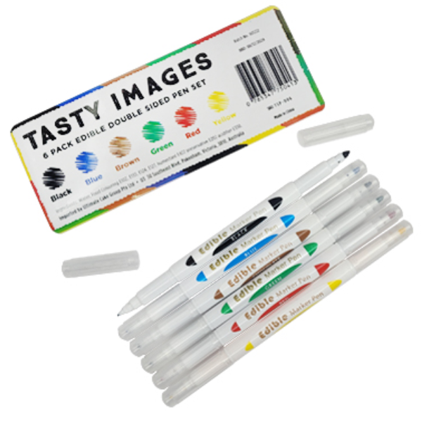Tasty Images Double Ended Edible Marker Set 6pc