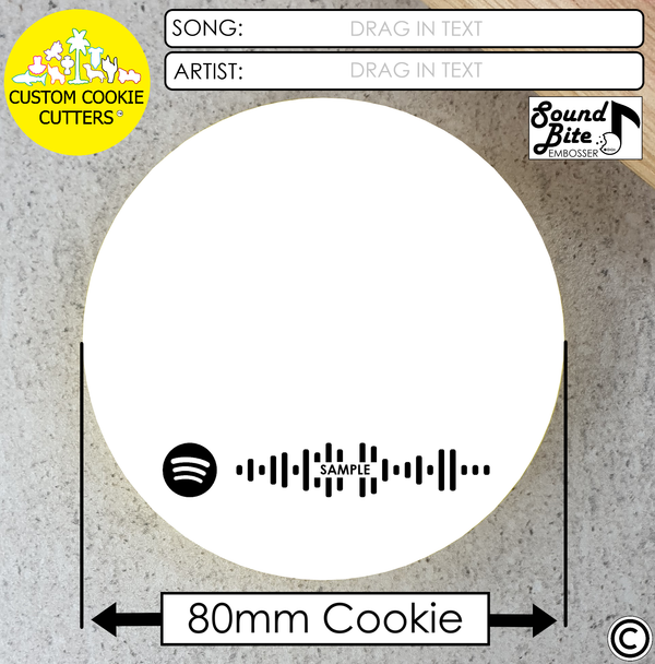 70x85mm Sound Bite Custom Arch Cookie Embosser