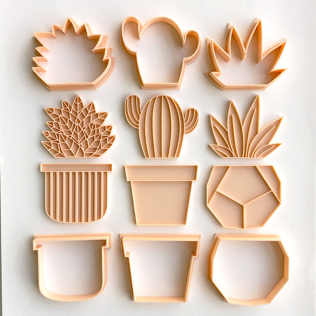 potted plant cookie cutter Pot Plant Full Cutter and Embosser 12pc Set (Little Biskut)