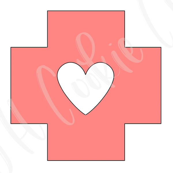 Red Cross (with Heart Cutout)